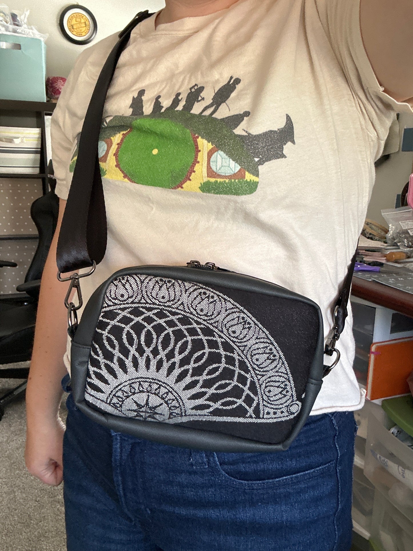Black Tree Crossbody Pouch