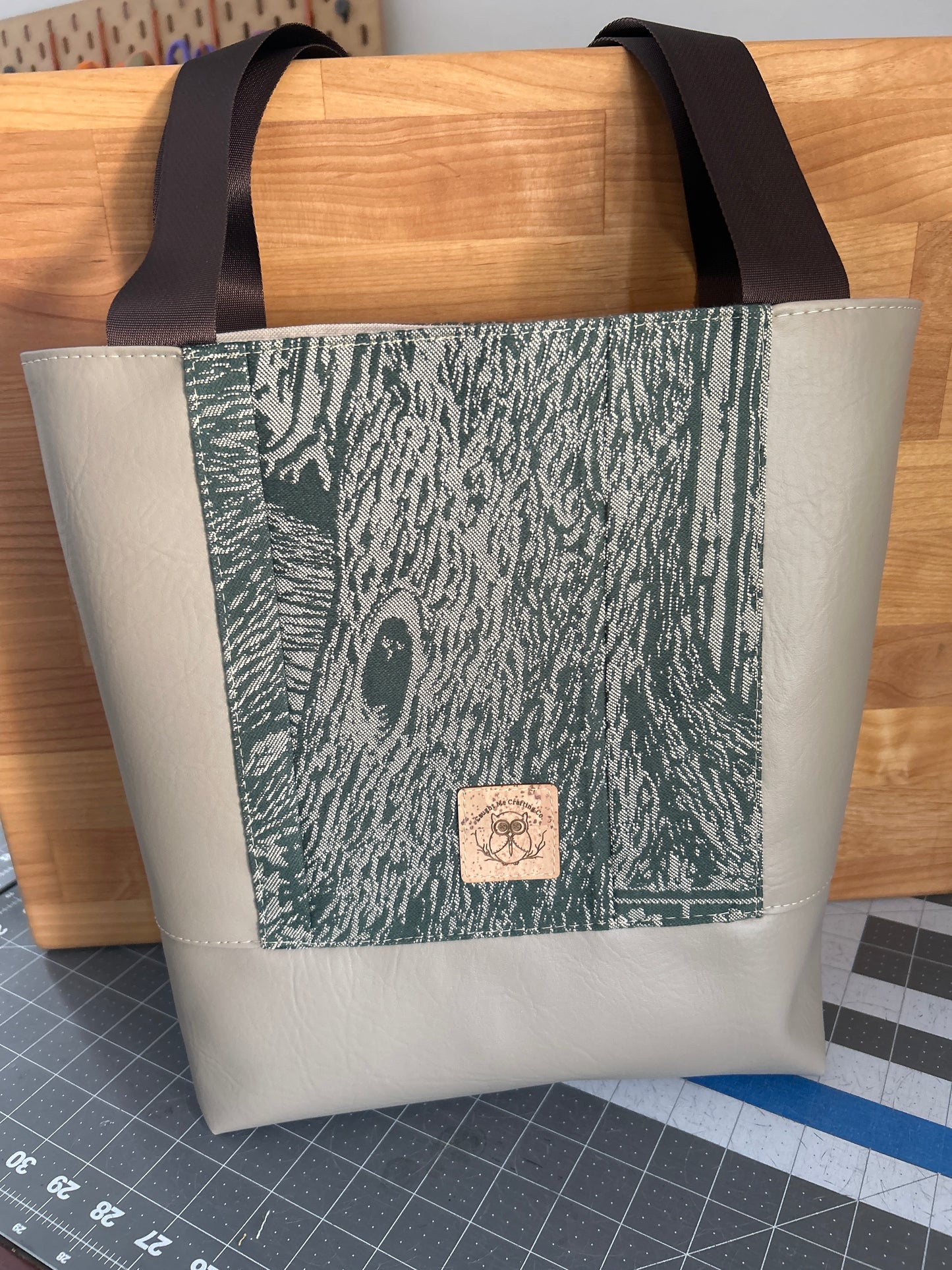 (pieced) Green Forest tote bag