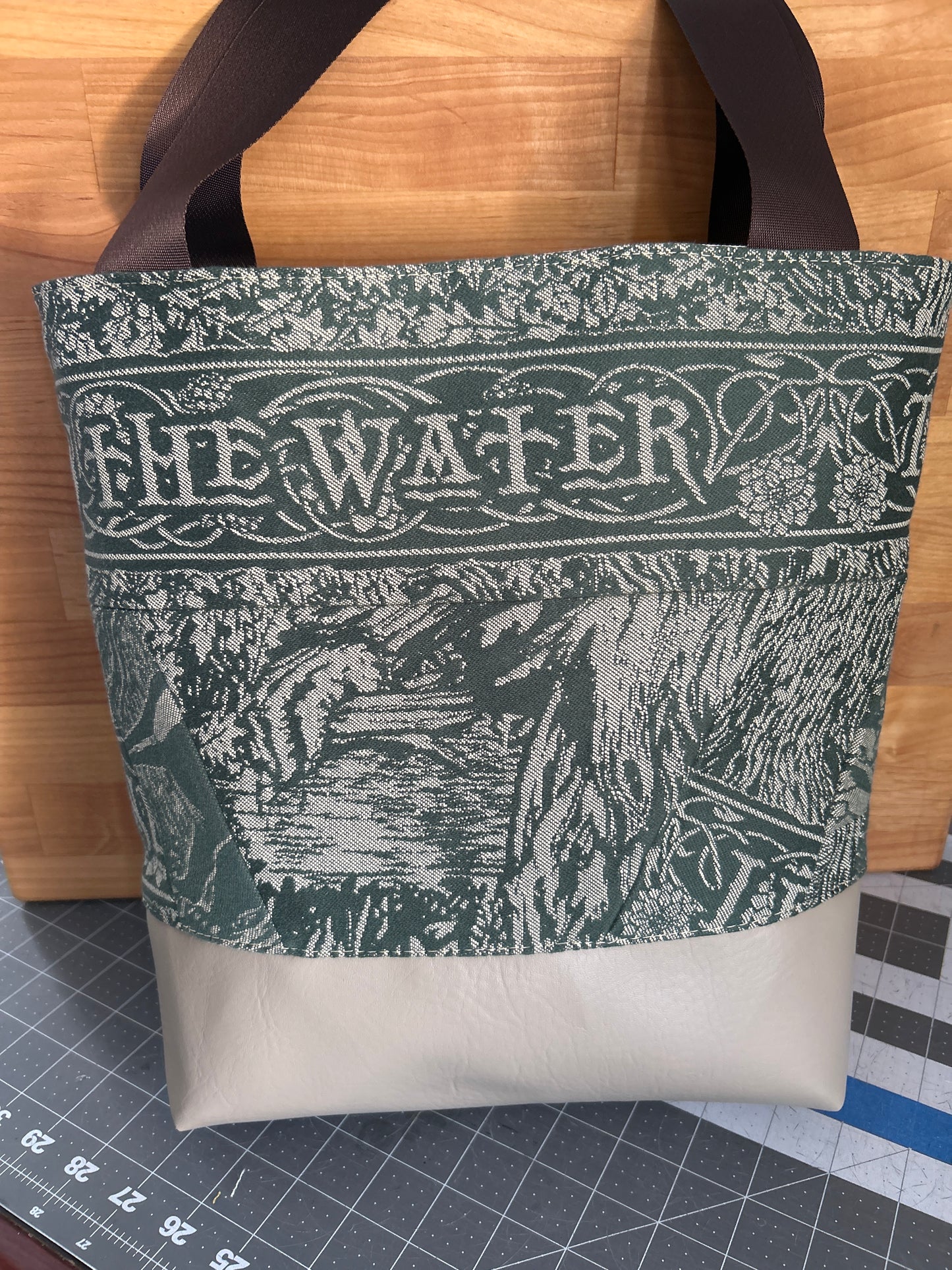 (pieced) Green Forest tote bag