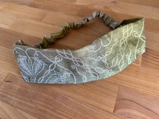 Green & Gold Leaves headband