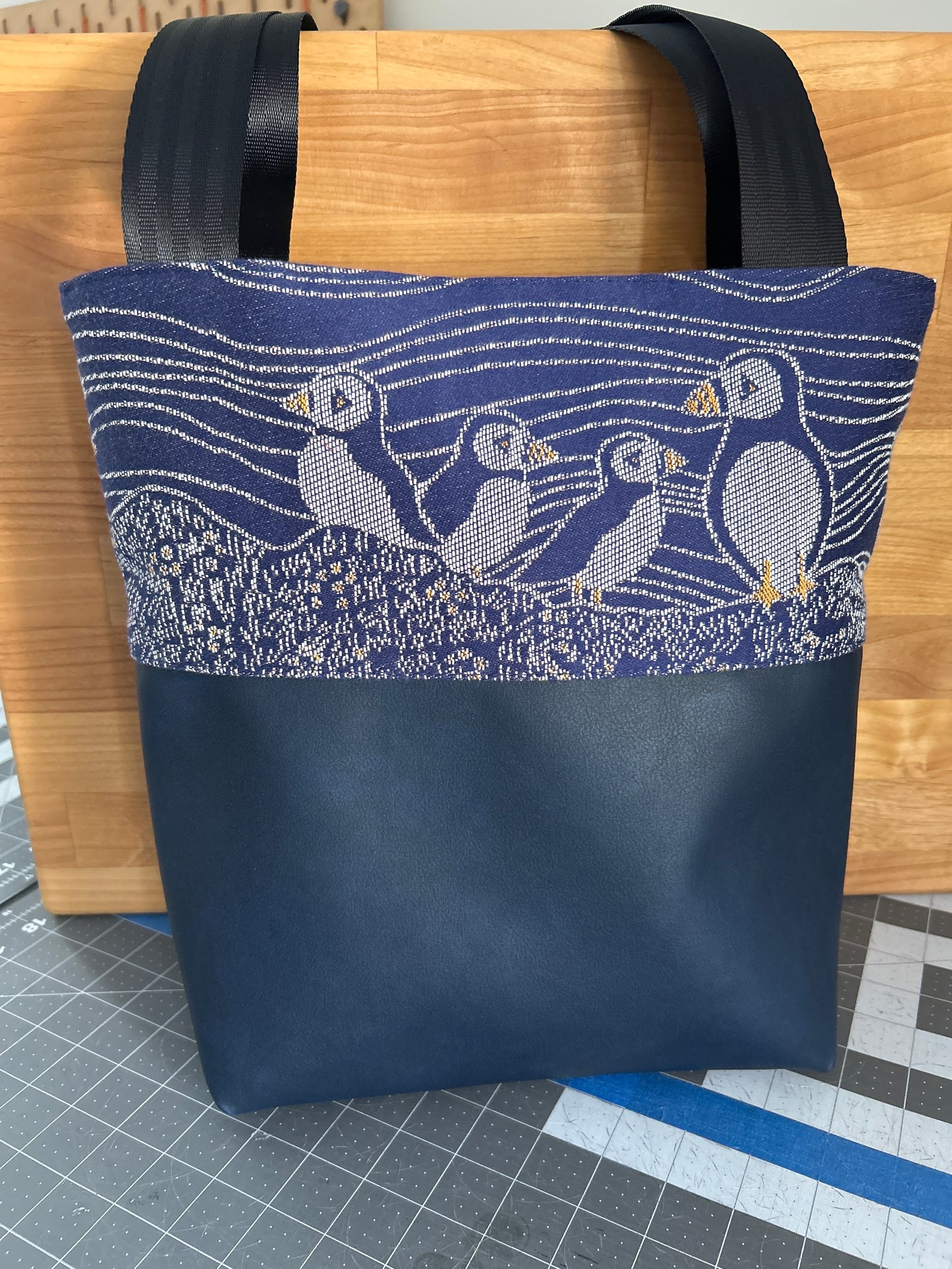 Puffins tote bag